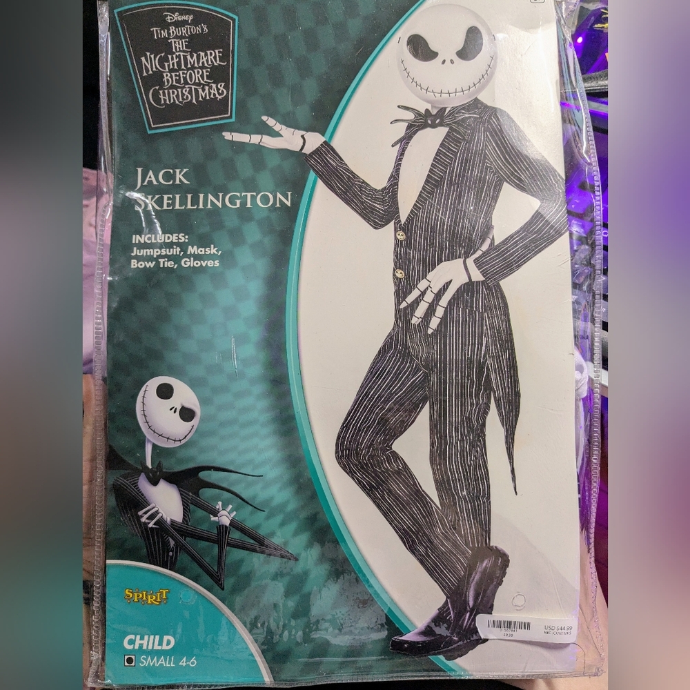 Spirit Jack Skellington Kids Costume - Black and White Stripes